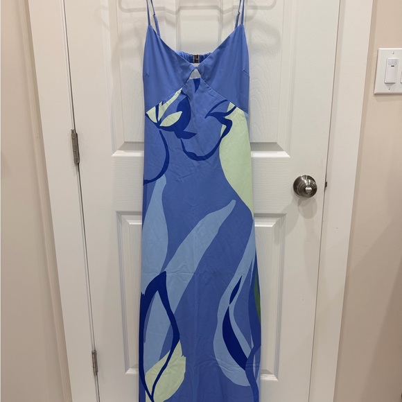 Abercrombie & Fitch Blue Floral Print Maxi Dress - Picture 3 of 4